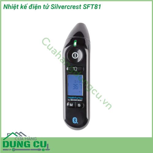 Nhiệt kế điện tử Silvercrest SFT81 phù hợp đo nhiệt độ cơ thể người (trong tay với người lớn hoặc trên trán trên tai với trẻ em) nhiệt độ đồ vật hoặc chất lỏng Đặc biệt phù hợp cho các gia đình có con nhỏ vì máy sử dụng đo được trên trán ngay cả khi trẻ ngủ mà không gây mất giấc