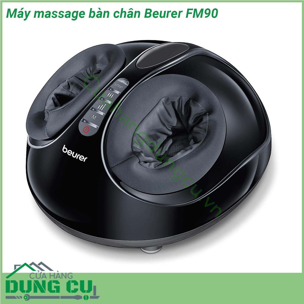 Máy massage bàn chân Beurer FM90 có kiểu dáng gọn gàng dễ sử dụng với hệ thống đèn LED giúp bạn quan sát dễ dàng các chức năng đang hoạt động vỏ máy có thể dễ dàng tháo rời để giặt sạch định kì đảm bảo vệ sinh Bên cạnh đó phần đặt bàn chân vừa vặn với cỡ giày 46 vì vậy mọi người trong gia đình đều có thể sử dụng  Máy massage này sẽ giúp kích thích tuần hoàn máu thúc đẩy tái tạo tế bào mới thư giãn các cơ bị căng cũng như tăng cường sức khỏe và độ dẻo dai cho đôi chân nâng cao sức khỏe cho bạn