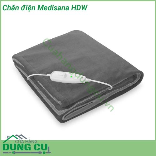 Chăn điện Medisana HDW nhờ chất liệu vải cực kì mềm sẽ đem lại cho bạn một cảm giác thật sự thoải mái khi sử dụng Chăn được sử dụng đơn giản không tốn nhiều điện như đèn sưởi hay quạt sưởi làm ấm nhẹ nhàng Ngoài việc làm ấm trong mùa đông thì chăn cũng đồng thời thúc đẩy việc tuần hoàn các cơ và phục hồi sức khoẻ của bạn sau một ngày làm việc khó khăn mệt mỏi