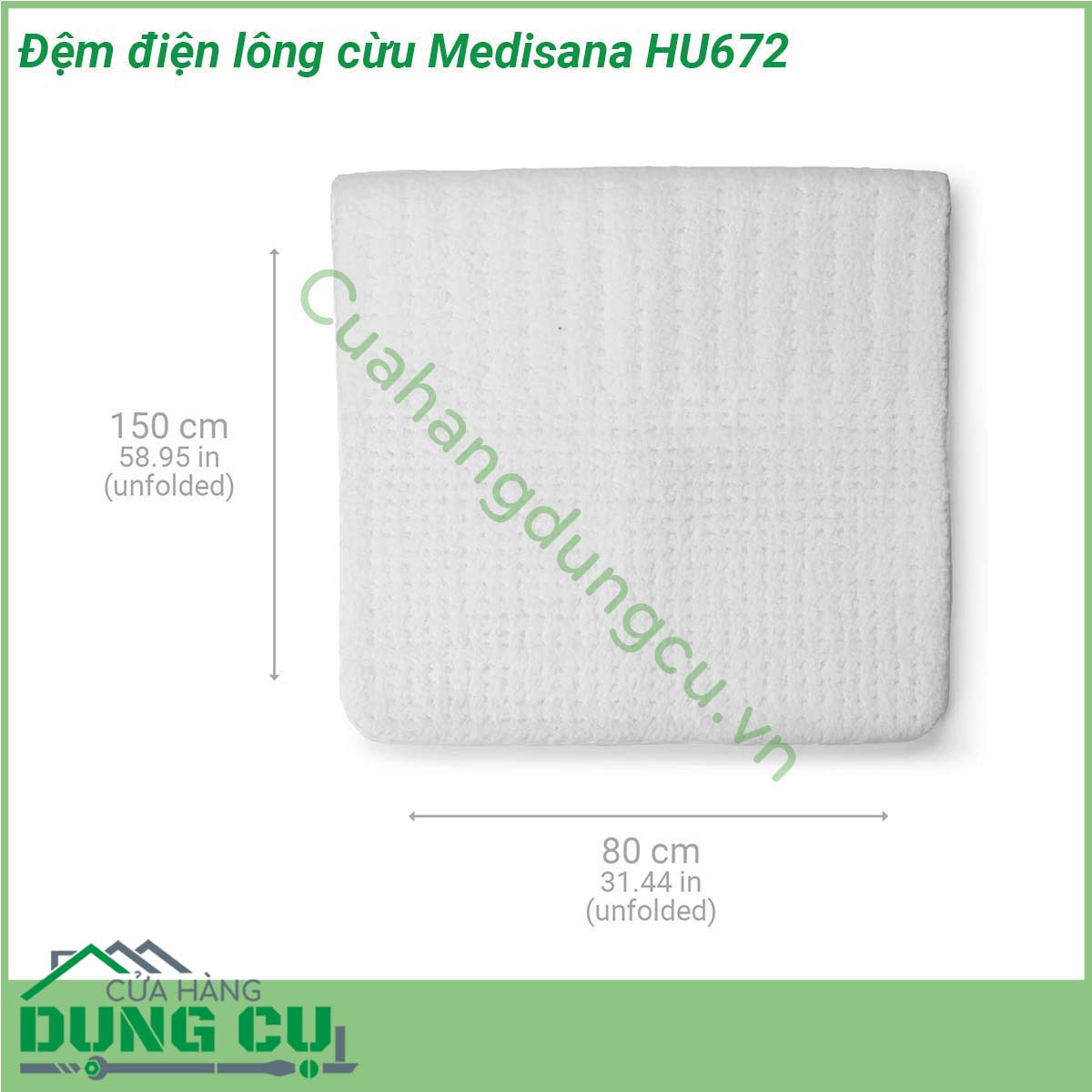 Đệm điện lông cừu Medisana HU672 được làm từ chất liệu lông cừu siêu mềm mịn làm từ vải dày hai phân tạo thêm cảm giác thoải mái Nhờ có bốn mức nhiệt độ có thể lựa chọn và một bàn chân ấm hơn
