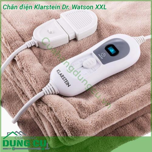 Chăn điện Klarstein Dr Watson XXL với chất liệu mềm mịn độ an toàn cao chức năng giữ ấm hoàn hảo đảm bảo sẽ giúp bạn trải qua một mùa đông không còn giá rét  Chăn điện Klarstein tông màu vô cùng sang trọng và tinh tế phù hợp với mọi không gian phòng ngủ của các gia đình