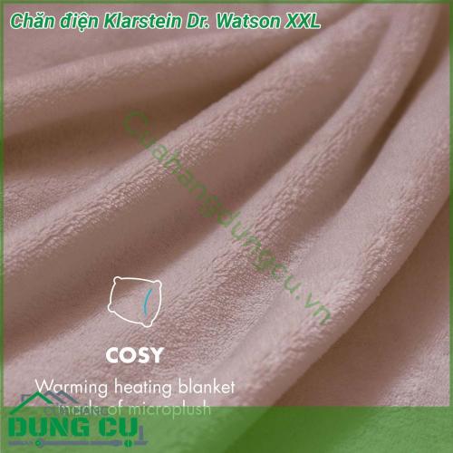 Chăn điện Klarstein Dr Watson XXL với chất liệu mềm mịn độ an toàn cao chức năng giữ ấm hoàn hảo đảm bảo sẽ giúp bạn trải qua một mùa đông không còn giá rét  Chăn điện Klarstein tông màu vô cùng sang trọng và tinh tế phù hợp với mọi không gian phòng ngủ của các gia đình