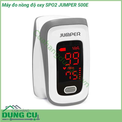 Máy đo nồng độ oxy SPO2 JUMPER 500E là thiết bị y tế giúp kiểm tra oxy có trong máu và nhịp tim trong thời gian thực thông qua ngón tay Thiết bị có thiết kế nhỏ gọn với màu sắc hiện đại màn hình LED hiển thị dưới dạng số giúp người dùng dễ dàng theo dõi và sử dụng Chính vì thế đây là dòng sản phẩm đo SpO2 bán chạy nhất trên Amazon và được tin dùng rộng rãi ở hộ gia đình trường học và trung tâm y tế như bệnh viện…