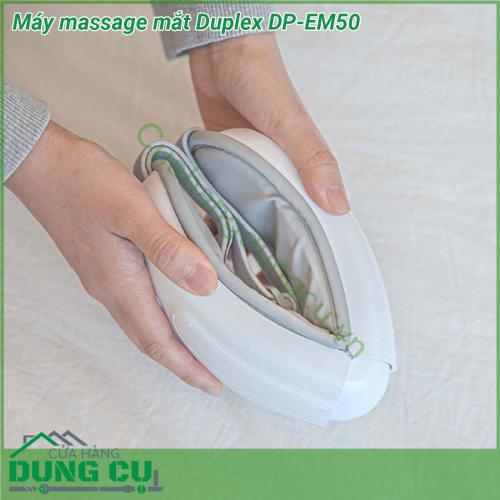 Máy massage mắt Duplex DP-EM50 là một sản phẩm được thiết kế để giảm thiểu căng thẳng và mệt mỏi ở khu vực mắt sau một ngày dài làm việc bằng một miếng đệm nhiệt ấm và các túi khí mềm Máy massage mắt có thể gấp gọn thuận tiện mang đi bất kì đâu với 3 chế độ massage tự động bổ sung chức năng nhiệt băng cố định và Velcro Điện áp định mức 3 7Vdc 12000Ah thời gian sử dụng 150 phút chất liệu da PU cao cấp có thể được sử dụng bất cứ khi nào bạn cảm thấy mệt mỏi hoặc cần thư giãn