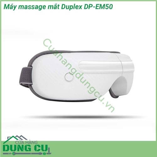 Máy massage mắt Duplex DP-EM50 là một sản phẩm được thiết kế để giảm thiểu căng thẳng và mệt mỏi ở khu vực mắt sau một ngày dài làm việc bằng một miếng đệm nhiệt ấm và các túi khí mềm Máy massage mắt có thể gấp gọn thuận tiện mang đi bất kì đâu với 3 chế độ massage tự động bổ sung chức năng nhiệt băng cố định và Velcro Điện áp định mức 3 7Vdc 12000Ah thời gian sử dụng 150 phút chất liệu da PU cao cấp có thể được sử dụng bất cứ khi nào bạn cảm thấy mệt mỏi hoặc cần thư giãn