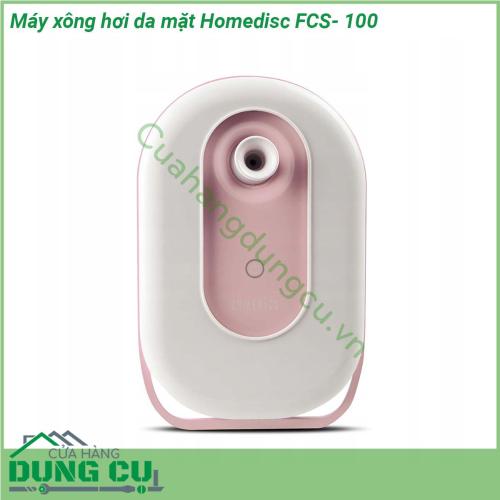 Máy xông hơi da mặt Homedisc FCS- 100 có kiểu dáng máy gọn gàng dễ dàng bố trí trên bàn kệ để sử dụng tiện lợi mọi lúc Máy dùng hơi nước để xông mặt cho làn dưỡng ẩm và giảm bớt những tổn thương do tác nhân bên ngoài giúp cho làn da luôn tươi sáng căng mịn hơi nước cung cấp hydrat hóa sâu nhất cho làn da các hạt siêu mịn thấm sâu vào lỗ chân lông nhỏ nhất cùng hơi nước nóng kích mở lỗ chân lông giúp loại bỏ các tạp chất bụi bẩn tích tụ dưới da