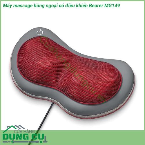 Máy massage hồng ngoại có điều khiển Beurer MG149 được thiết kế gọn nhẹ thích hợp sử dụng ở nhiều vị trí như giường ngủ trên ghế sản phẩm có 4 đầu xoay kết hợp với đèn hồng ngoại sẽ xoa bóp vào các cơ và huyệt giúp giảm đau giảm tình trạng căng cơ xua tan những cơn mệt mỏi ở nhiều vị trí trên cơ thể như đầu gáy lưng chân