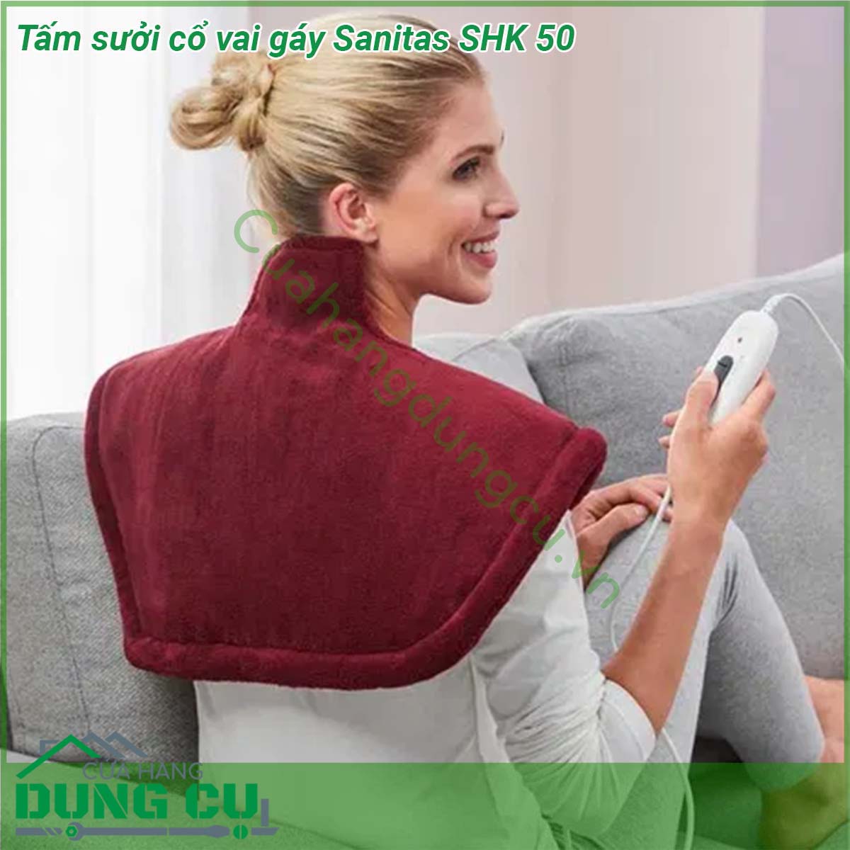 Tấm sưởi cổ vai gáy Sanitas SHK 50 với kiểu dáng tiện dụng nó mang lại sự ấm áp dễ chịu đặc biệt cho hai phần cơ thể là vai và cổ giúp bạn thư giãn sau một ngày vất vả