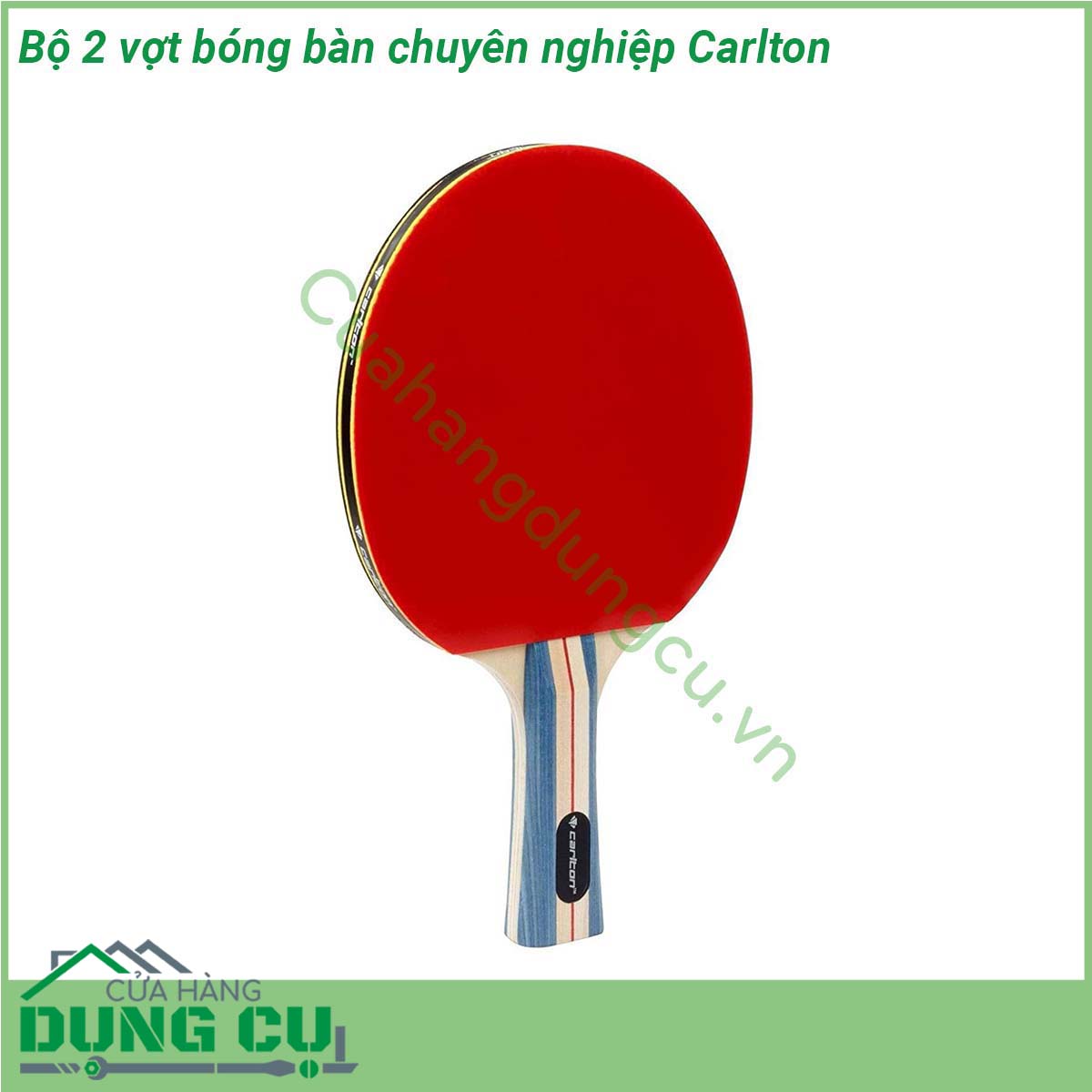 Bộ 2 vợt bóng bàn chuyên nghiệp Carlton với&nbsp;bề mặt cao su mềm phủ ngoài vợt gỗ&nbsp;cho phép bóng nảy tốt và đánh dễ hơn cảm giác rất thích Tay cầm vợt&nbsp;bằng gỗ cao cấp&nbsp;7 lớp vừa vặn &nbsp;tạo cảm giác thoải mái khi cầm nắm và có độ&nbsp;bền bỉ duy trì suốt thời gian dài