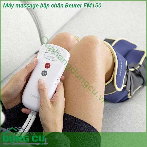 Máy massage bắp chân Beurer FM150 sở hữu kiểu dáng gọn gàng giúp người dùng có thể dễ dàng sử dụng ở mọi nơi như phòng khách  phòng ngủ hay phòng làm việc  Dây đai Velcro cho phép người sử dụng linh hoạt hơn trong việc điều chỉnh mức nén của thiết bị sao cho vừa vặn nhất với kích cỡ chân của mình