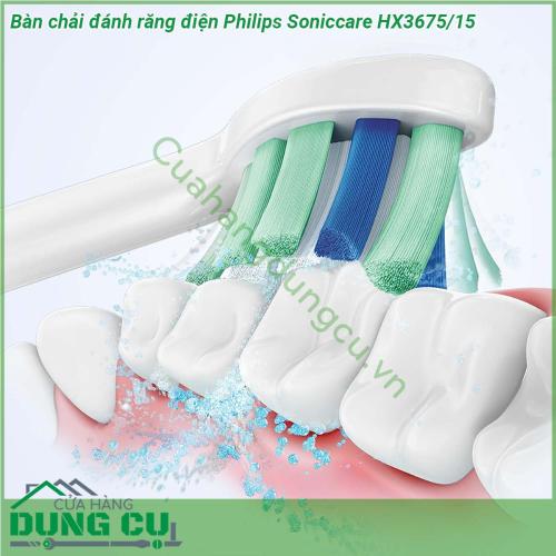 Bàn chải đánh răng điện Philips Soniccare HX3675 15 thiết kế mỏng nhẹ và tiện dụng giúp bàn chải đánh răng dễ dàng cầm và sử dụng để bạn có được một bàn chải đánh răng sạch sẽ tuyệt vời mà không gặp bất kỳ căng thẳng nào