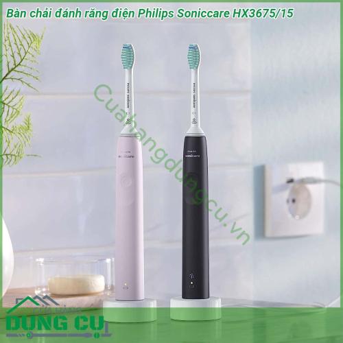 Bàn chải đánh răng điện Philips Soniccare HX3675 15 thiết kế mỏng nhẹ và tiện dụng giúp bàn chải đánh răng dễ dàng cầm và sử dụng để bạn có được một bàn chải đánh răng sạch sẽ tuyệt vời mà không gặp bất kỳ căng thẳng nào