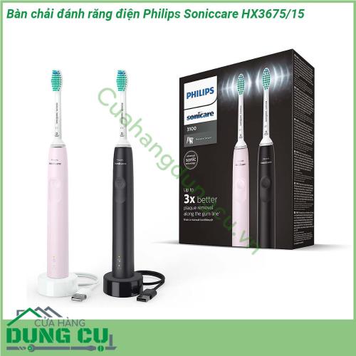 Bàn chải đánh răng điện Philips Soniccare HX3675 15 thiết kế mỏng nhẹ và tiện dụng giúp bàn chải đánh răng dễ dàng cầm và sử dụng để bạn có được một bàn chải đánh răng sạch sẽ tuyệt vời mà không gặp bất kỳ căng thẳng nào