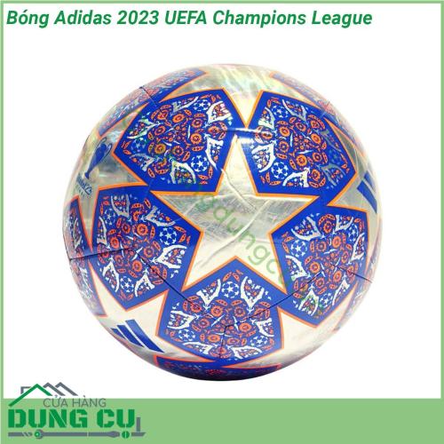 Bóng Adidas 2023 UEFA Champions League với da bóng được làm từ 100 chất liệu polyurethane cực mềm được ghép lại với nhau bằng công nghệ ép nhiệt kín nước hoàn toàn đảm bảo quỹ đạo bay tuyệt vời nhất Lớp da ngoài cực mềm độ dày vừa phải đảm bảo độ nảy ổn định có thể phù hợp chơi bóng trên cả sân cỏ tự nhiên lẫn cỏ nhân tạo