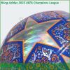 Bóng Adidas 2023 UEFA Champions League với da bóng được làm từ 100 chất liệu polyurethane cực mềm được ghép lại với nhau bằng công nghệ ép nhiệt kín nước hoàn toàn đảm bảo quỹ đạo bay tuyệt vời nhất Lớp da ngoài cực mềm độ dày vừa phải đảm bảo độ nảy ổn định có thể phù hợp chơi bóng trên cả sân cỏ tự nhiên lẫn cỏ nhân tạo