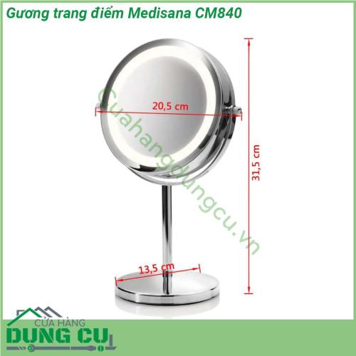 Gương trang điểm Medisana CM840 là loại gương để bàn với chân đế chắc chắn hình tròn và giá đỡ có độ cao vừa phải tiện sử dụng Gương sở hữu kiểu dáng tinh tế với những đường bo tròn tỉ mỉ và góc cạnh tinh xảo mang đến một hơi hơi thở phong cách nghệ thuật hiện đại và không kém phần lãng mạn Gương trang điểm Medisana CM840 góp phần mang đến sự sang trọng tiện nghi và lịch sự cho không gian