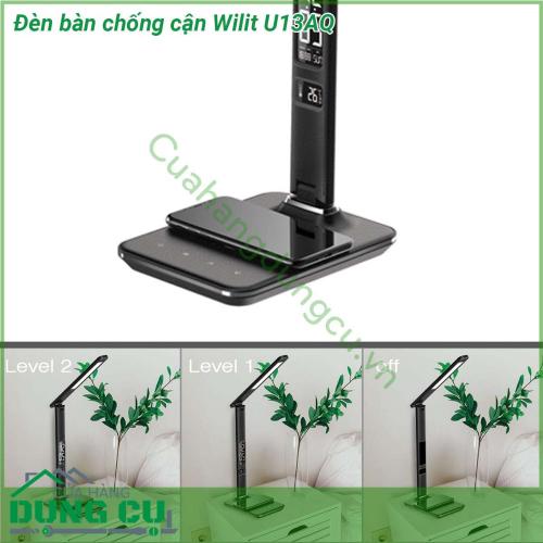 Đèn bàn chống cận Wilit U13AQ tiện lợi không hại mắt chất lượng ánh sáng hoàn hảo chất liệu cấu tạo cao cấp ánh sáng có thể đổi màu hẹn giờ có thể xạc điện thoại bằng cổng USB out Đèn có cổng sạc USB để sạc điện thoại thông minh 3 mức độ sáng và 5 độ sáng Lịch màn hình và đồng hồ báo thức Điều khiển cảm ứng  