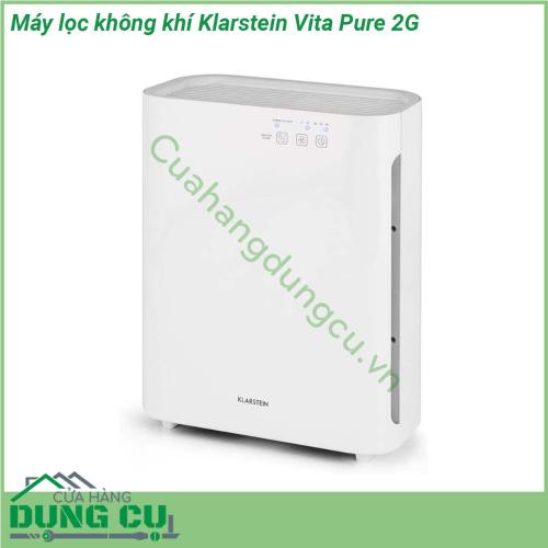 Máy lọc không khí Klarstein Vita Pure 2 thiết kế nhỏ gọn tiết kiệm diện tích với hoạt động êm ả và tiêu thụ điện năng thấp 55W Máy làm mát không khí loại bỏ mùi lọc sạch không khí trong phòng của bạn với năm lần so với máy lọc thông thường Sự kết hợp thông minh của bộ lọc sơ bộ bộ lọc HEPA13 bộ lọc than hoạt tính bộ khử trùng UV-C kháng khuẩn và bộ tạo ion loại bỏ bụi chất gây dị ứng vi khuẩn và mùi hôi rất hiệu quả Chúng ta có thể yên tâm bảo vệ cho gia đình mình