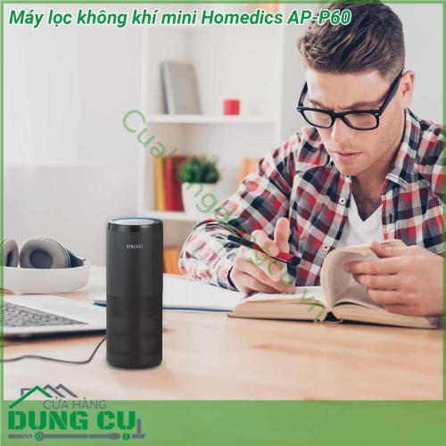 Máy lọc không khí mini Homedics AP-P60 thiết kế đẹp mắt vừa lọc sạch không khí hiệu quả vừa làm điểm nhấn trang trí cho không gian của bạn  Máy lọc không khí mini Homedics AP-P60 có kích thước phù hợp với giá đựng cốc tiêu chuẩn trên ô tô phù hợp sử dụng khi đang di chuyển Kích thước máy lọc không khí AP-P60 nhỏ gọn phù hợp đặt trên khay cốc nước hầu hết các loại xế hộp