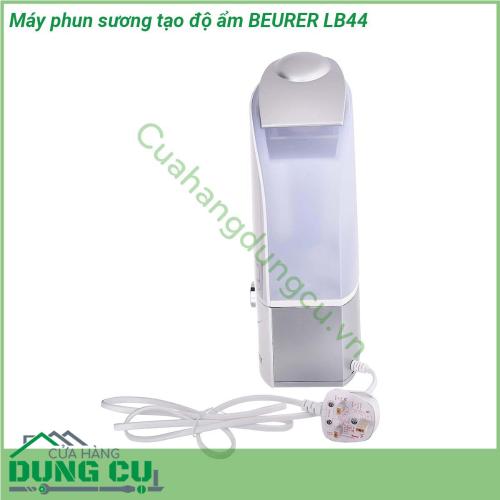 Máy phun sương tạo độ ẩm BEURER LB44 có kiểu dáng rất sang trọng với màu trắng hiện đại giúp bạn có thể đặt nó ở bất cứ đâu mà không sợ làm xấu đi không gian của mình Khoang chứa nước thiết kế với màu trong suốt giúp bạn dễ dàng quan sát để chế thêm nước khi cần tránh bị gián đoạn hoạt động  Núm xoay giúp bạn dễ dàng vận hành sản phẩm Phần nắp máy làm bằng inox hạn chế bám bẩn và dễ làm sạch Thiết kế nhỏ gọn của sản phẩm không làm tốn quá nhiều diện tích không gian của bạn