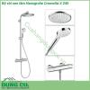 Bộ vòi sen tắm Hansgrohe Crometta S 240 gồm một sen tay 1 bát sen trần 1 dây cấp nước 1 bộ điều chỉnh nhiệt độ 1 thanh trượt  Sản phẩm được làm từ chất liệu đồng không có chì nên an toàn khi sử dụng và dễ dàng làm sạch các lỗ nước bằng silicon Các đầu vòi làm bàng Silicon đặc biệt giúp dễ lau chùi và chống bám bẩn trên thiết bị vệ sinh BOLTIC LEVER LOCK tay nắm được khóa chặt hơn tránh tình trạng nhỏ nước