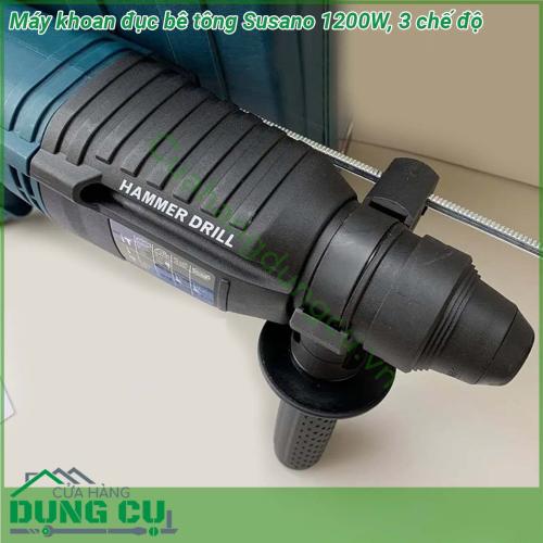 Máy khoan đục bê tông Susano 1200W 3 chế độ mang tới hiệu quả tối đa trong công việc nhờ thiết kế thông minh cho sự tiện lợi khi thao tác Máy hoạt động mạnh mẽ và nhỏ gọn giúp bạn dễ dàng thực hiện các công việc sửa chữa lắp đặt cần có máy khoan Sản phẩm nổi bật với thiết kế hiện đại máy với khả năng cách nhiệt cách điện cao mang đến sự an toàn tối đa cho người dùng