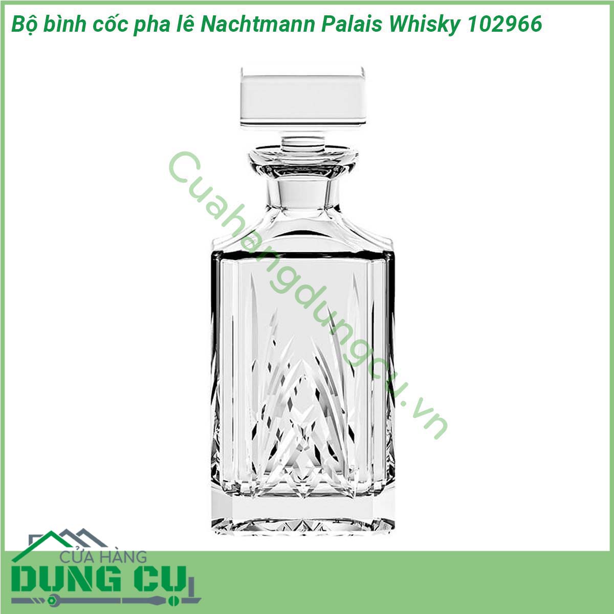 Bộ bình cốc pha lê Nachtmann Palais Whisky 102966 với thiết kế truyền thống và được làm bằng thủy tinh pha lê chất lượng cao những chiếc cốc Nachtmann 102966 Palais Whisky Tumblers tạo ra một bầu không khí rực rỡ lấp lánh và đảm bảo mang đến sự sang trọng và phong cách cho mọi dịp Bộ bình rượu pha lê Nachtmann 102966 Palais Whisky là một sản phẩm nằm trong bộ sưu tập Palais của thương hiệu pha lê cao cấp Nachtmann