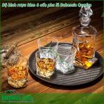 Bộ bình rượu 400ml + 6 cốc pha lê Bohemia Quadro 55ml