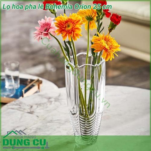 Lọ hoa pha lê Bohemia Orion 25 cm làm bằng pha lê cao cấp của Tiệp Khắc có độ sáng bóng hoàn hảo và độ cứng vượt trội có khả năng chống vỡ chống trầy xước và không bị ngả màu theo thời gian Lọ hoa có thiết kế mạng nhện vui tươi Nó trông thanh lịch và làm sáng lên bất kỳ nội thất nào