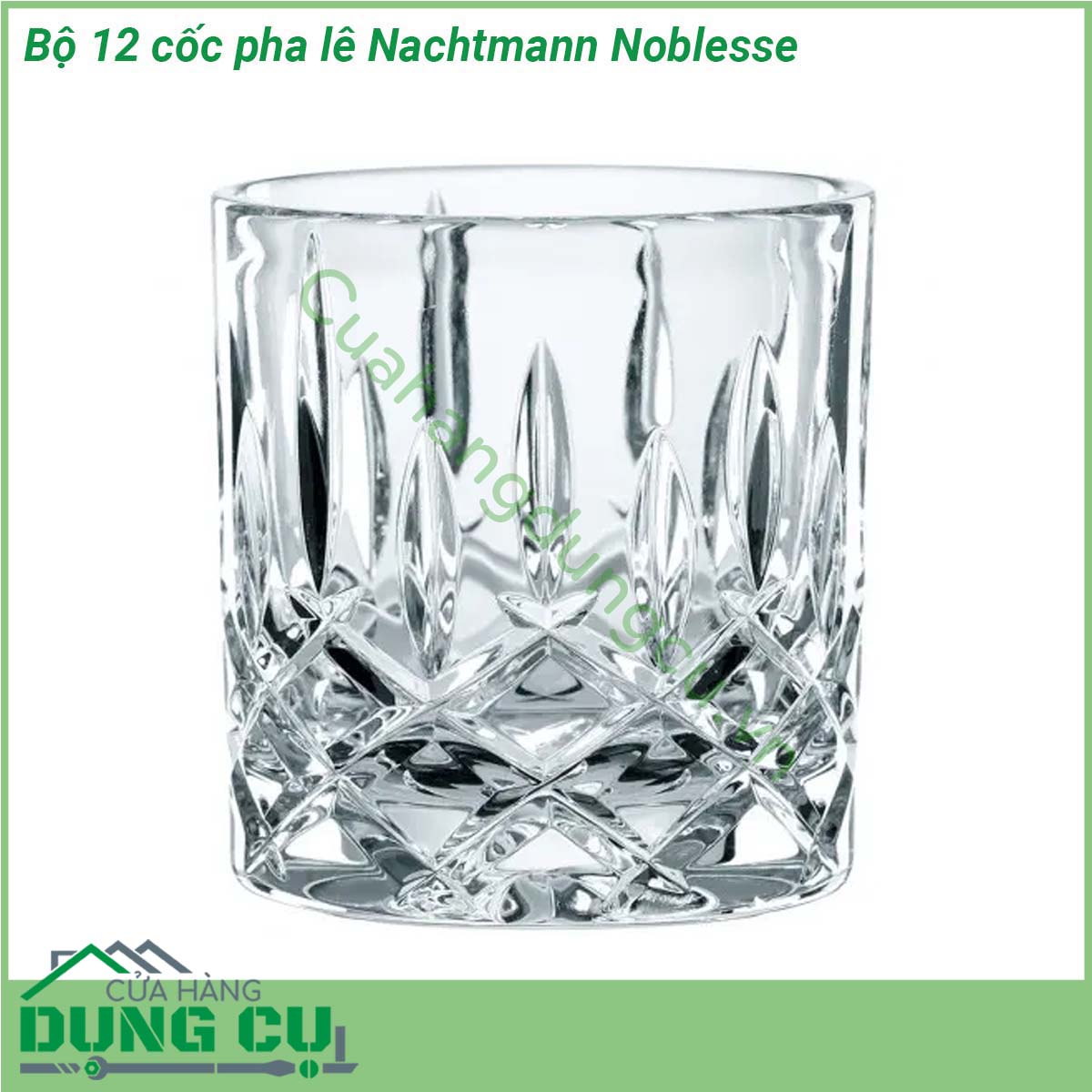 Bộ 12 cốc pha lê Nachtmann Noblesse nhẹ bền có khả năng chịu lực tốt màu sắc và độ sáng bóng không bị mai một với thời gian Nachtmann Noblesse được sản xuất 100 tại Đức Có khả năng chịu nhiệt lên tới 65 độ C và có thể vệ sinh an toàn bằng máy rửa bát  không làm suy giảm chất lượng thủy tinh sau nhiều lần rửa