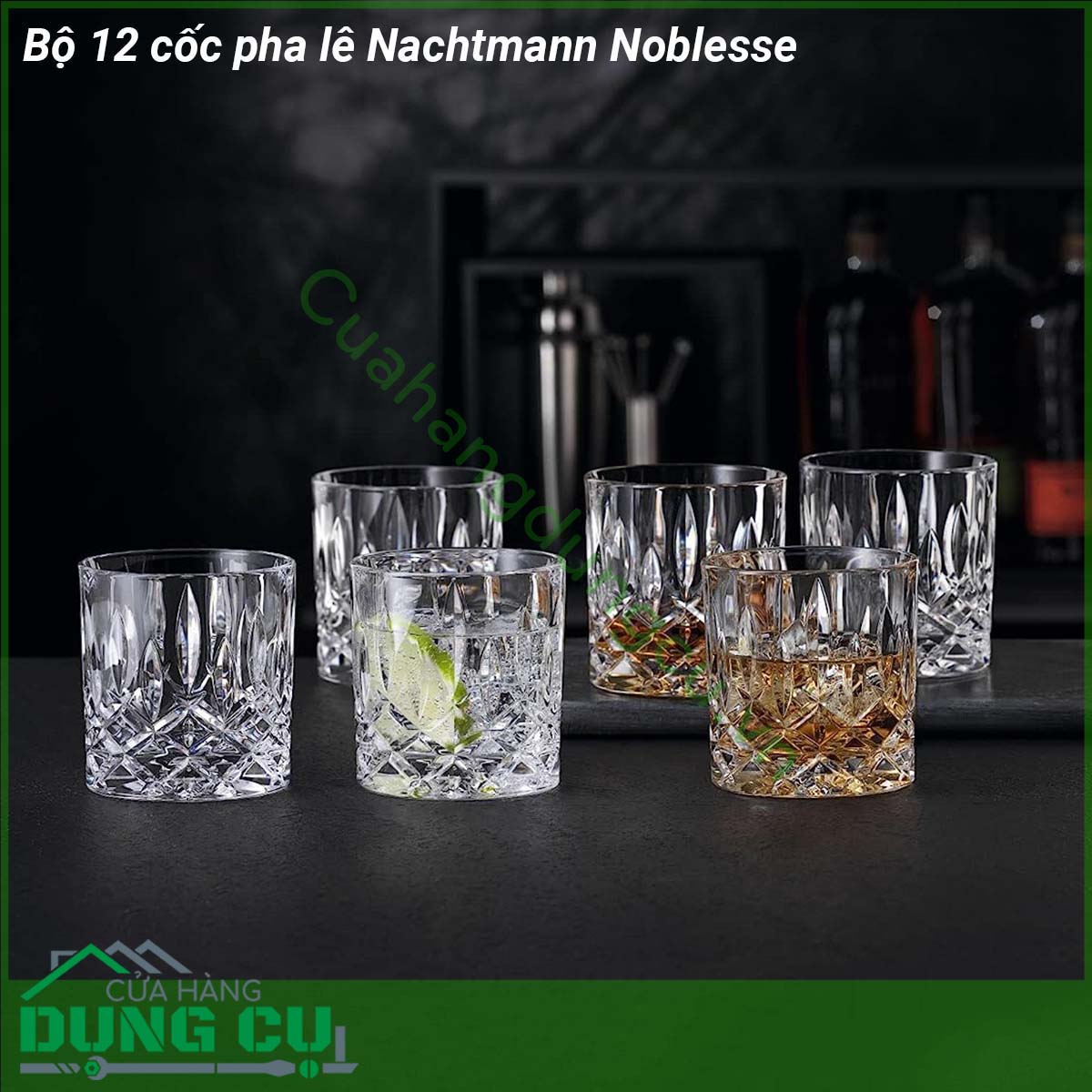 Bộ 12 cốc pha lê Nachtmann Noblesse nhẹ bền có khả năng chịu lực tốt màu sắc và độ sáng bóng không bị mai một với thời gian Nachtmann Noblesse được sản xuất 100 tại Đức Có khả năng chịu nhiệt lên tới 65 độ C và có thể vệ sinh an toàn bằng máy rửa bát  không làm suy giảm chất lượng thủy tinh sau nhiều lần rửa