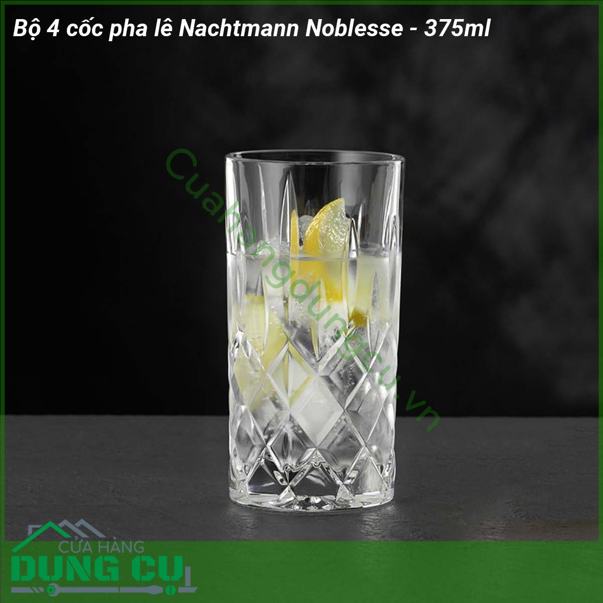 Bộ 4 cốc pha lê Nachtmann Noblesse - 375ml được làm từ pha lê tốt đủ bền để sử dụng hàng ngày Pha lê Nachtmann cực kỳ bền và tiện dụng chất liệu pha lê chất lượng cao khúc xạ ánh sáng rực rỡ khiến bộ đĩa thực sự sang trọng và nổi bật Pha lê Nachtmann là món quà lý tưởng cho những dịp sinh nhật đám cưới hoặc lễ tết  Pha lê Natchmann nhẹ mà bền màu sắc và độ sáng bóng không bị mai một với thời gian