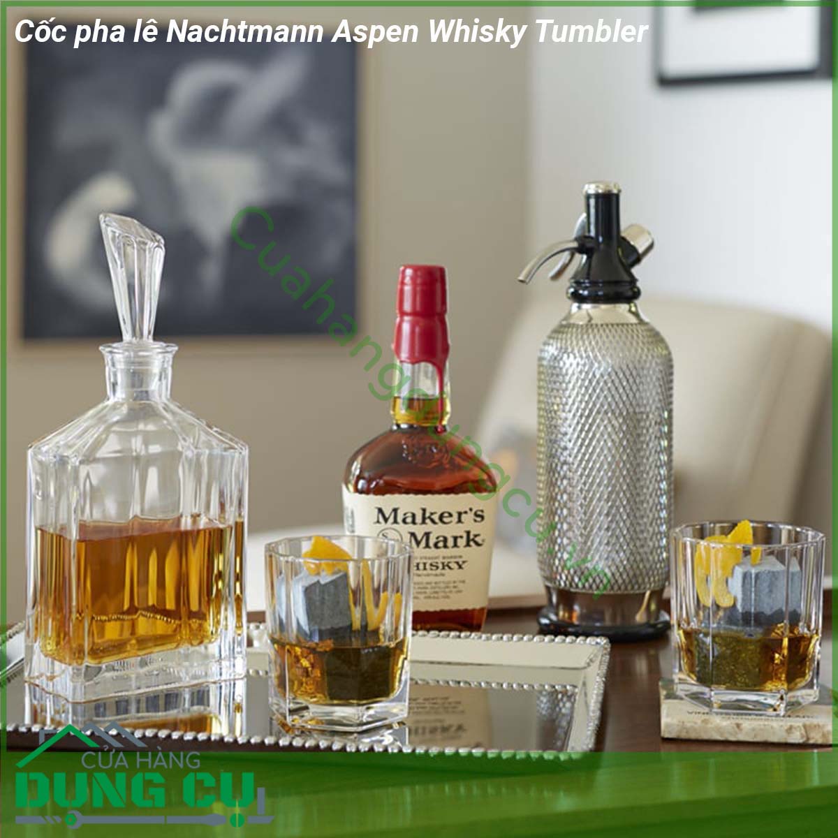 Cốc pha lê Nachtmann Aspen Whisky Tumbler set 4 với chất liệu là pha lê không chì đảm bảo sức khoẻ tuổi thọ cực cao cầm nặng tay và sử dụng công nghệ chống vỡ xước và rạn nứt hiệu quả  Những chiếc cốc pha lê này hoàn hảo cho các loại rượu whisky hảo hạng cocktail nước trái cây và nước ngọt