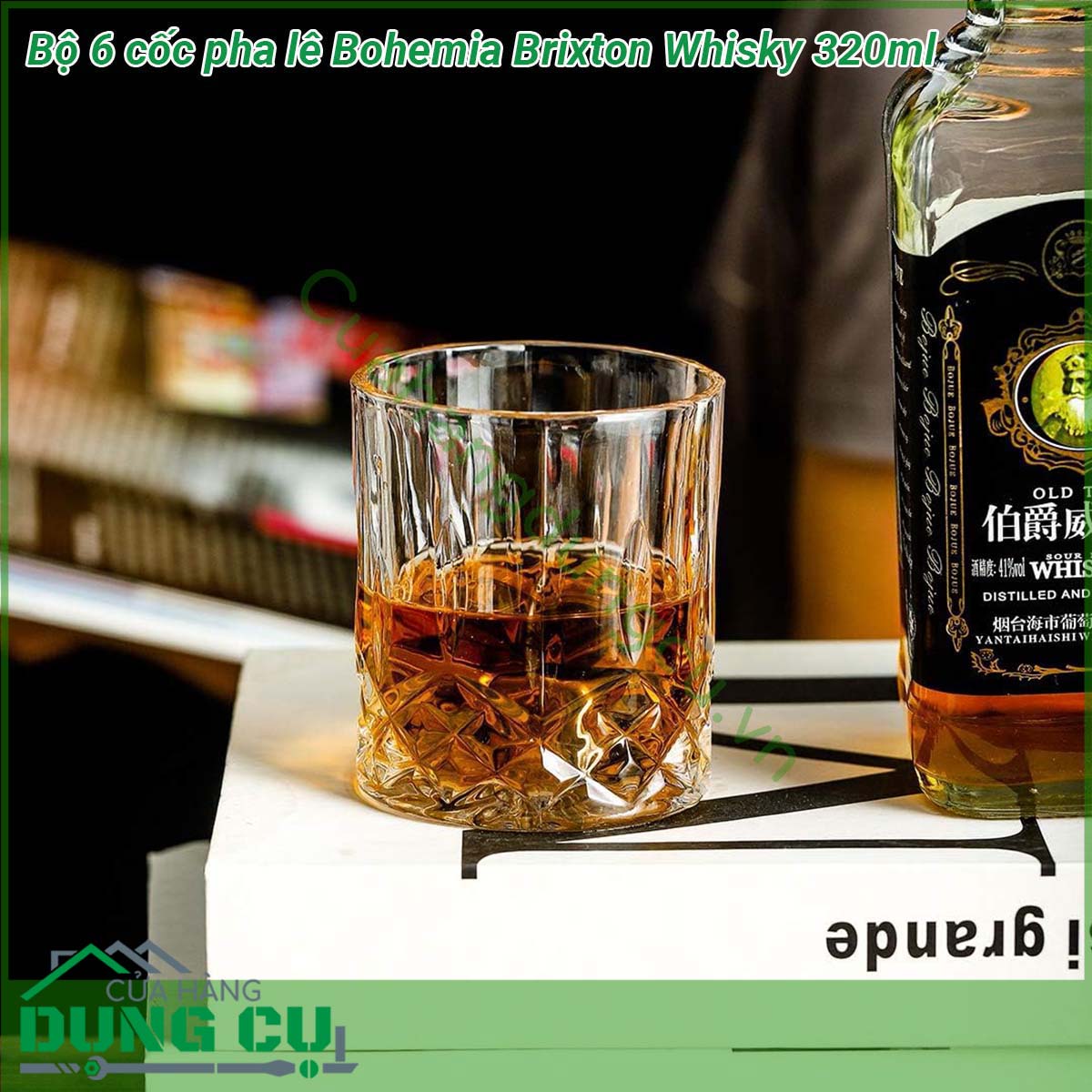 Bộ 6 cốc pha lê Bohemia Brixton Whisky 320ml gồm 6 chiếc được thiết kế từ những người thợ có tay nghề thủ công hàng thế kỷ những chiếc cốc pha rượu whisky thiết kế ấn tượng với hoa văn sống động tạo phong cách độc đáo chuyên dùng cho rượu whisky đồ uống