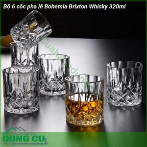Bộ 6 cốc pha lê Bohemia Brixton Whisky 320ml