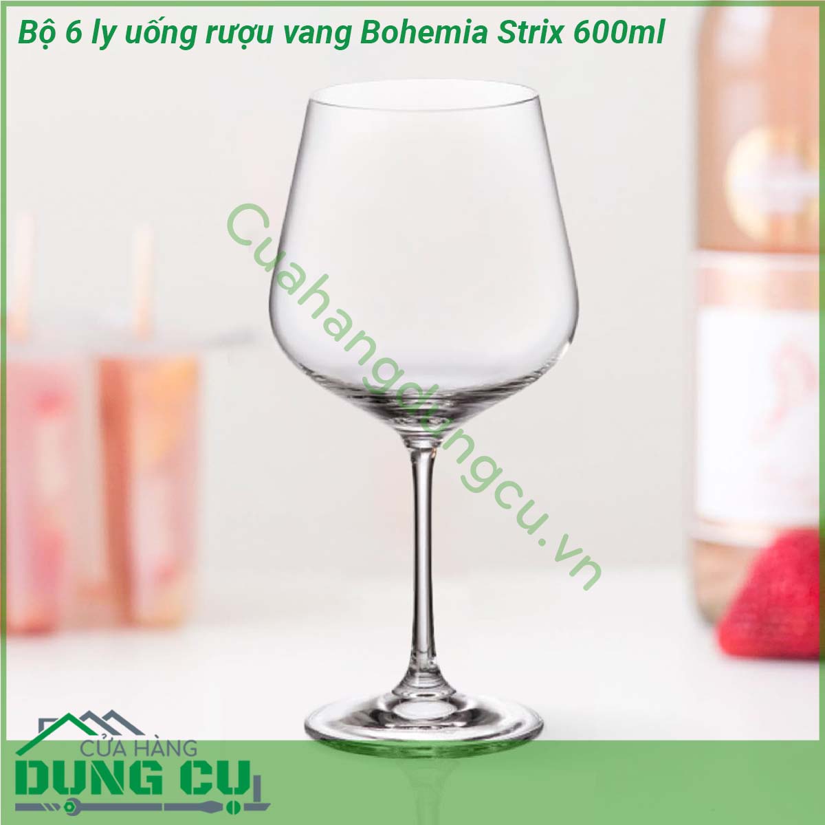 Bộ 6 ly uống rượu vang Bohemia Strix 600ml được làm bằng pha le cao cấp có thể chịu nhiệt lên hơn 400 độ C không có chứa chất BPA không bị thôi nhiễm các chất độc hại từ sản phẩm vào thức ăn an toàn với các loại thực phẩm có tính axit sử dụng an toàn trong máy rửa chén