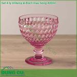 Set 4 ly Villeroy & Boch màu hồng 400ml