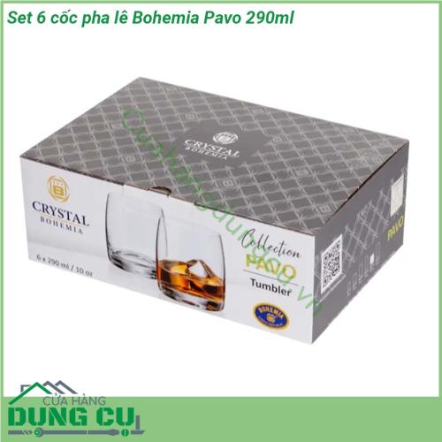 Set 6 cốc pha lê Bohemia Pavo 290ml được làm từ chất liệu pha lê cao cấp của vùng Bohemia Tiệp Khắc Đây là loại chất liệu lừng danh nổi tiếng trên toàn thế giới về chất lượng và độ tinh khiết Tất cả các sản phẩm đều là sự kết tinh của truyền thống chế tác pha lê hàng trăm năm lịch sử cùng với sự trao chuốt trong quy trình sản xuất tỉ mỉ trong từng công đoạn gia công nên đảm bảo mỗi sản phẩm xuất xưởng là một kiệt tác nghệ thuật hoàn mỹ