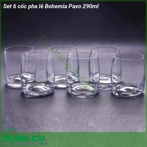 Set 6 cốc pha lê Bohemia Pavo 290ml được làm từ chất liệu pha lê cao cấp của vùng Bohemia Tiệp Khắc Đây là loại chất liệu lừng danh nổi tiếng trên toàn thế giới về chất lượng và độ tinh khiết Tất cả các sản phẩm đều là sự kết tinh của truyền thống chế tác pha lê hàng trăm năm lịch sử cùng với sự trao chuốt trong quy trình sản xuất tỉ mỉ trong từng công đoạn gia công nên đảm bảo mỗi sản phẩm xuất xưởng là một kiệt tác nghệ thuật hoàn mỹ