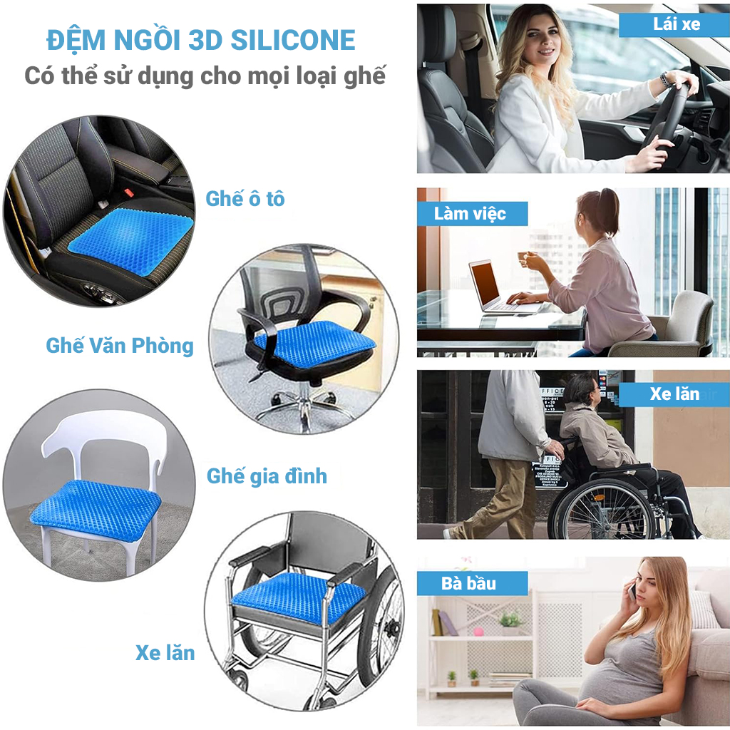 Review Đệm ngồi 3D thoáng khí chống đau mỏi cho ô tô văn phòng gia đình