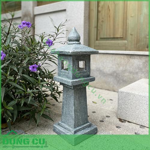 Đèn tháp vuông giả đá 80 cm để sân vườn ngoài trời