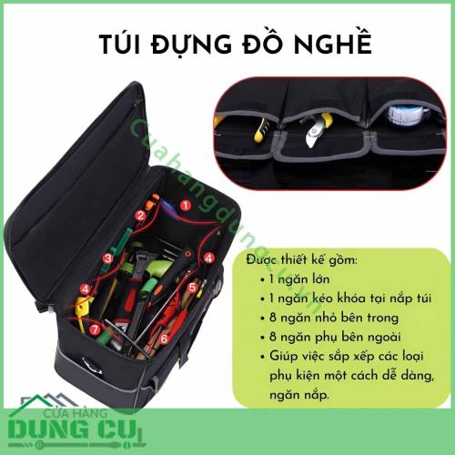 Túi đựng đồ nghề nắp vuông đế nhựa cứng