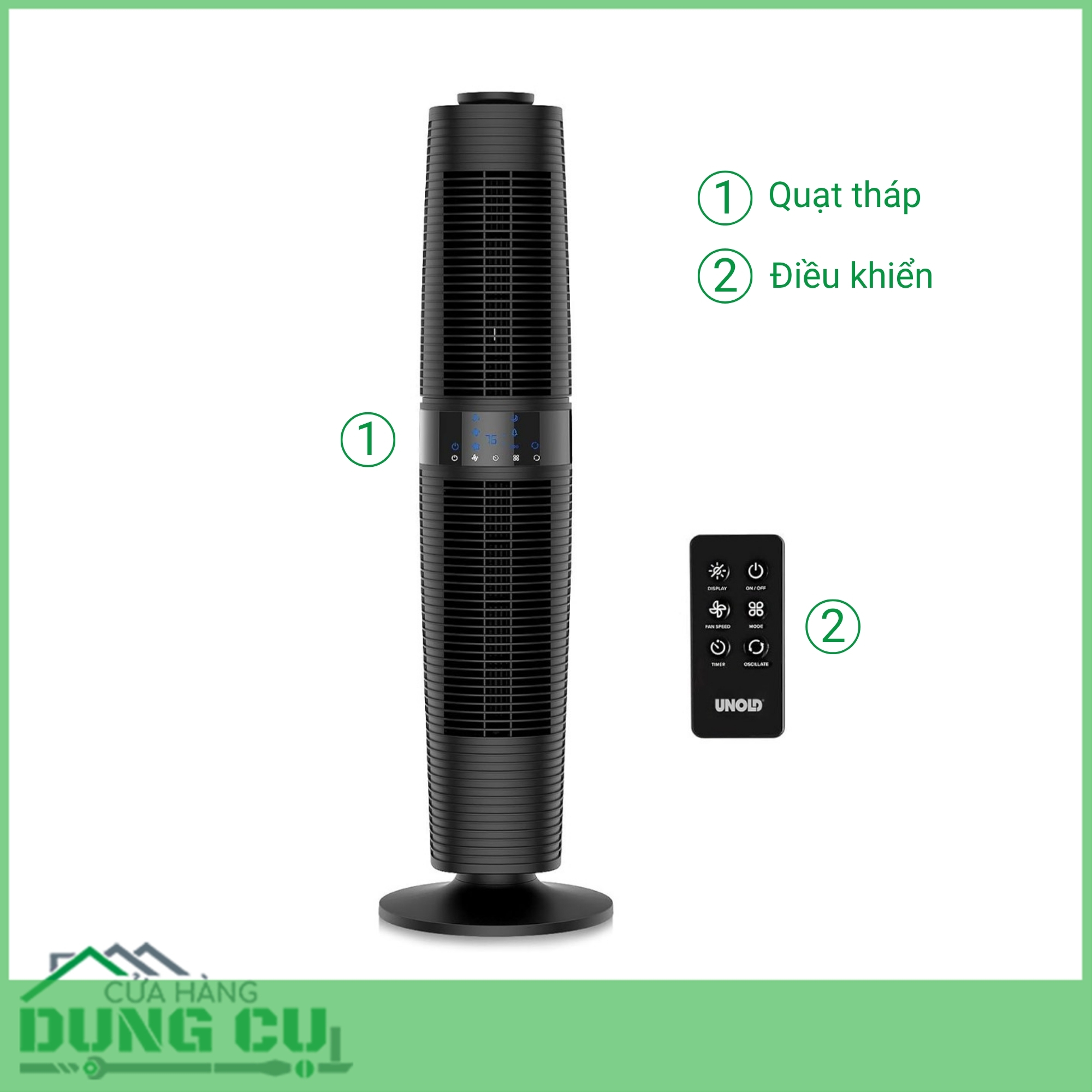 Quạt Tháp Xoay 360° Unold Super Air Smart 360 (D‑68766)