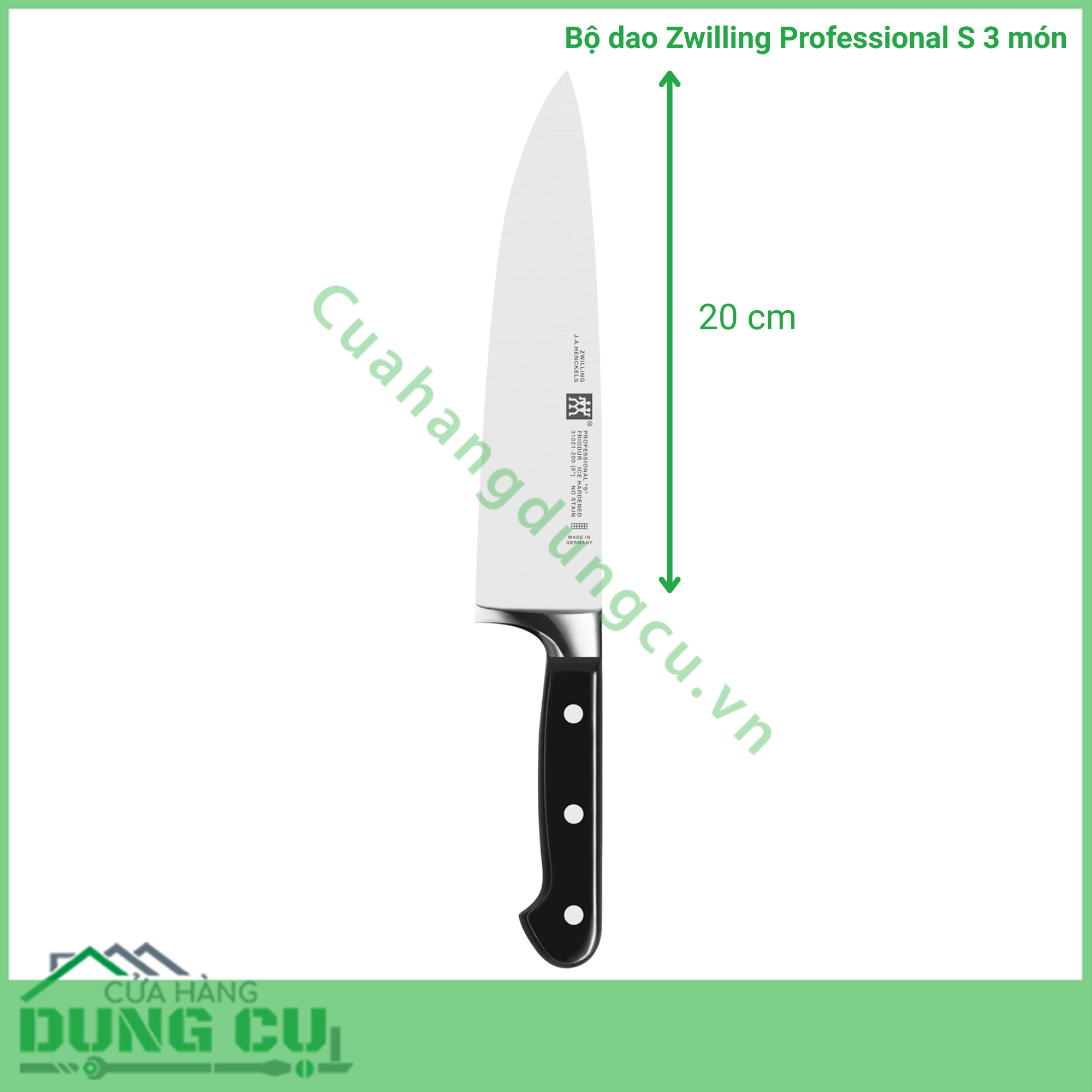Bộ dao bếp đúc lõi thép Zwilling Professional S 3 món (DA31)