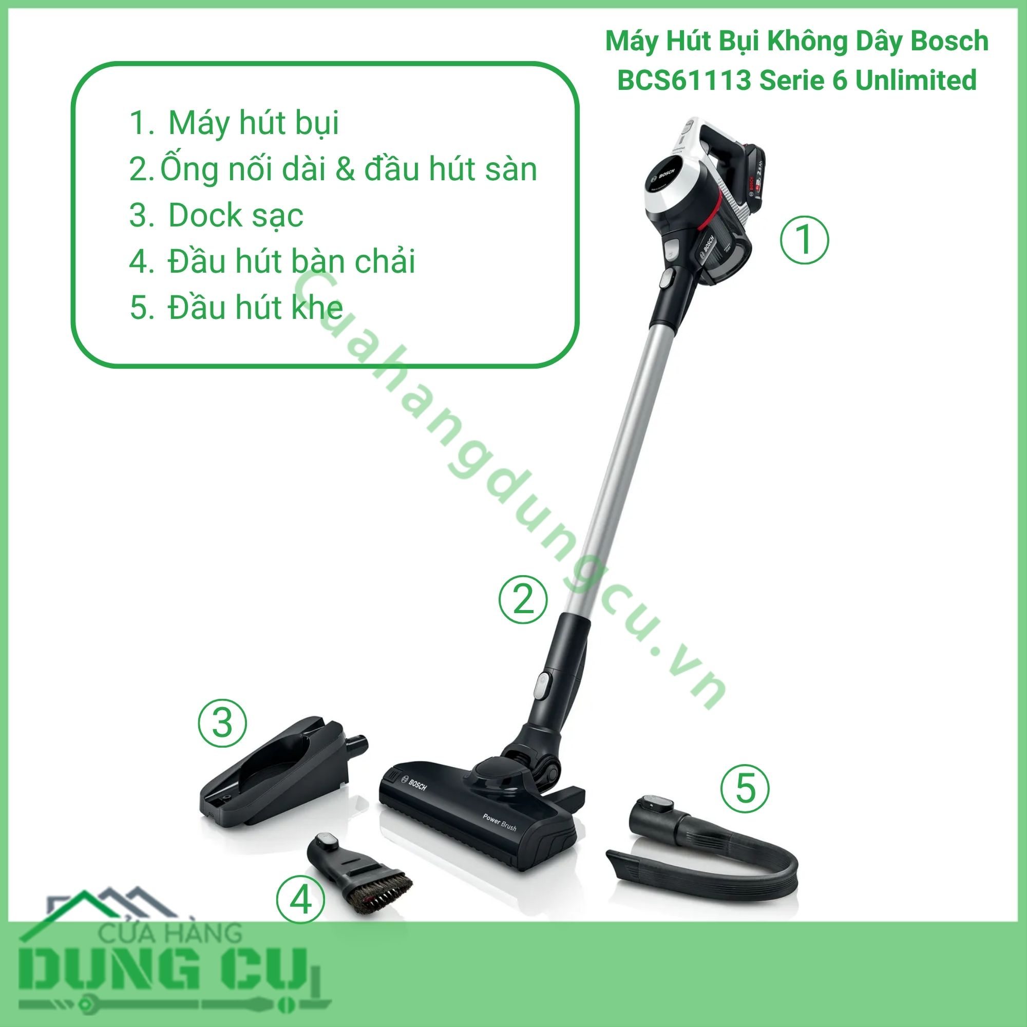 Máy Hút Bụi Không Dây Bosch BCS61113 Serie 6 Unlimited
