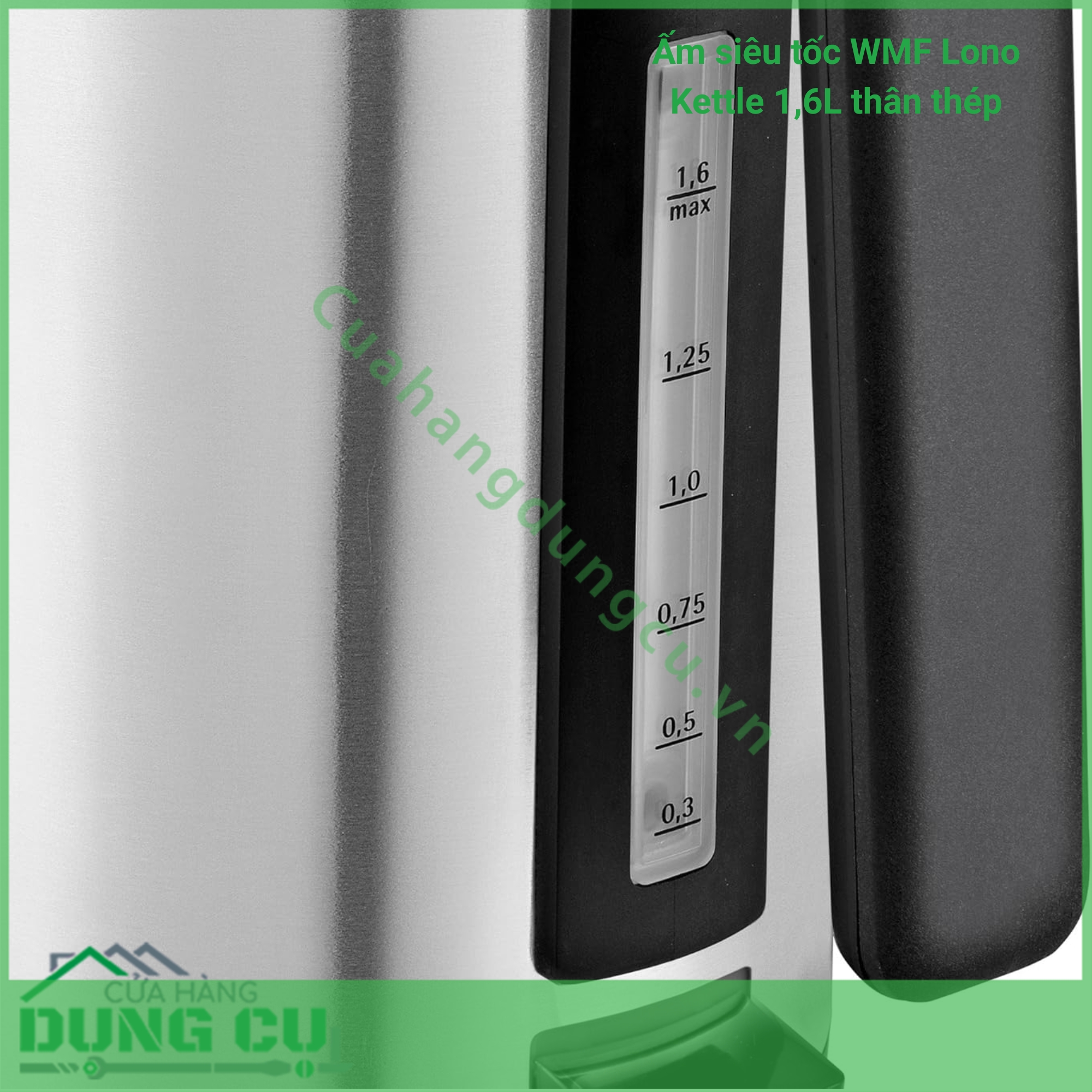 Ấm siêu tốc WMF Lono Kettle 1 6L thân thép 2 400W siêu bền đẹp