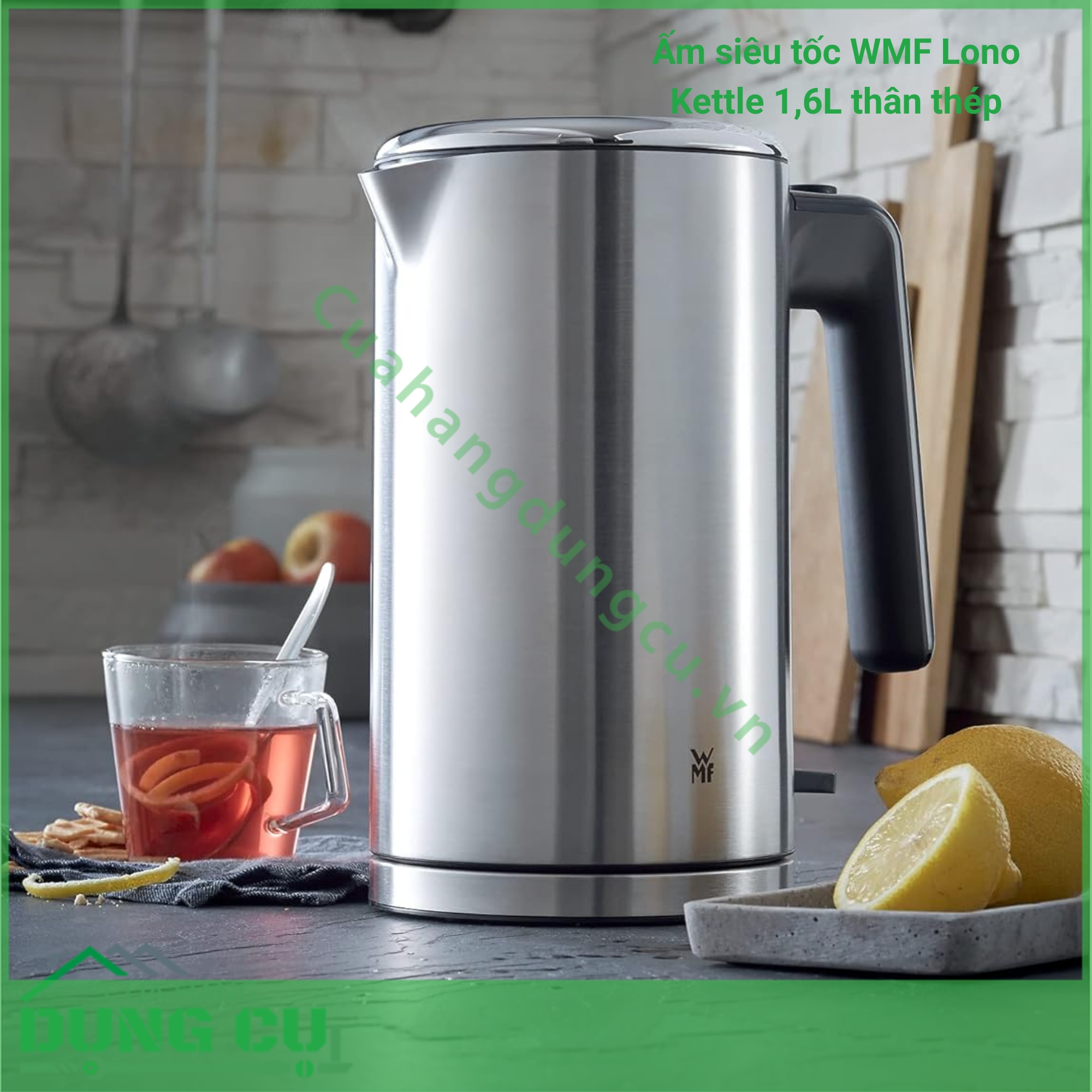 Ấm siêu tốc WMF Lono Kettle 1 6L thân thép 2 400W siêu bền đẹp