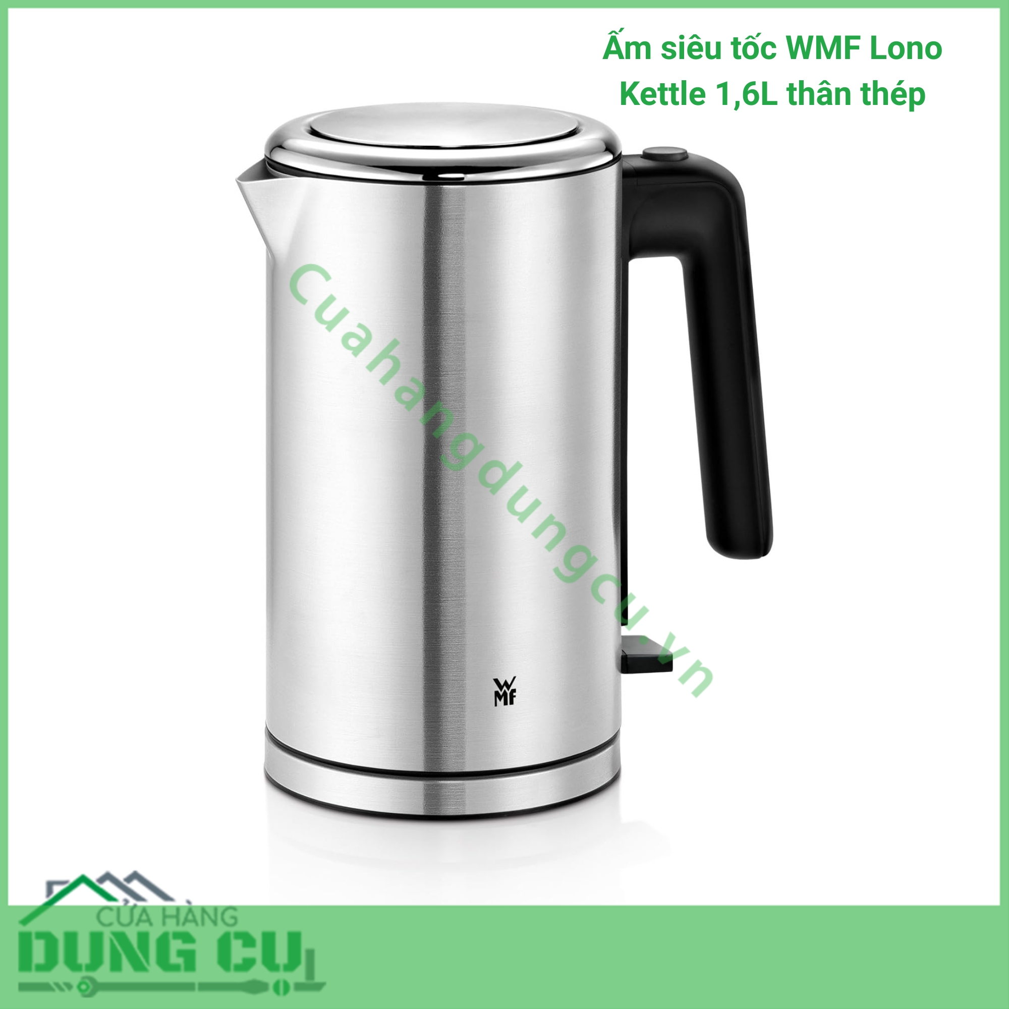 Ấm siêu tốc WMF Lono Kettle 1 6L thân thép 2 400W siêu bền đẹp