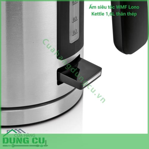 Ấm siêu tốc WMF Lono Kettle 1 6L thân thép 2 400W siêu bền đẹp