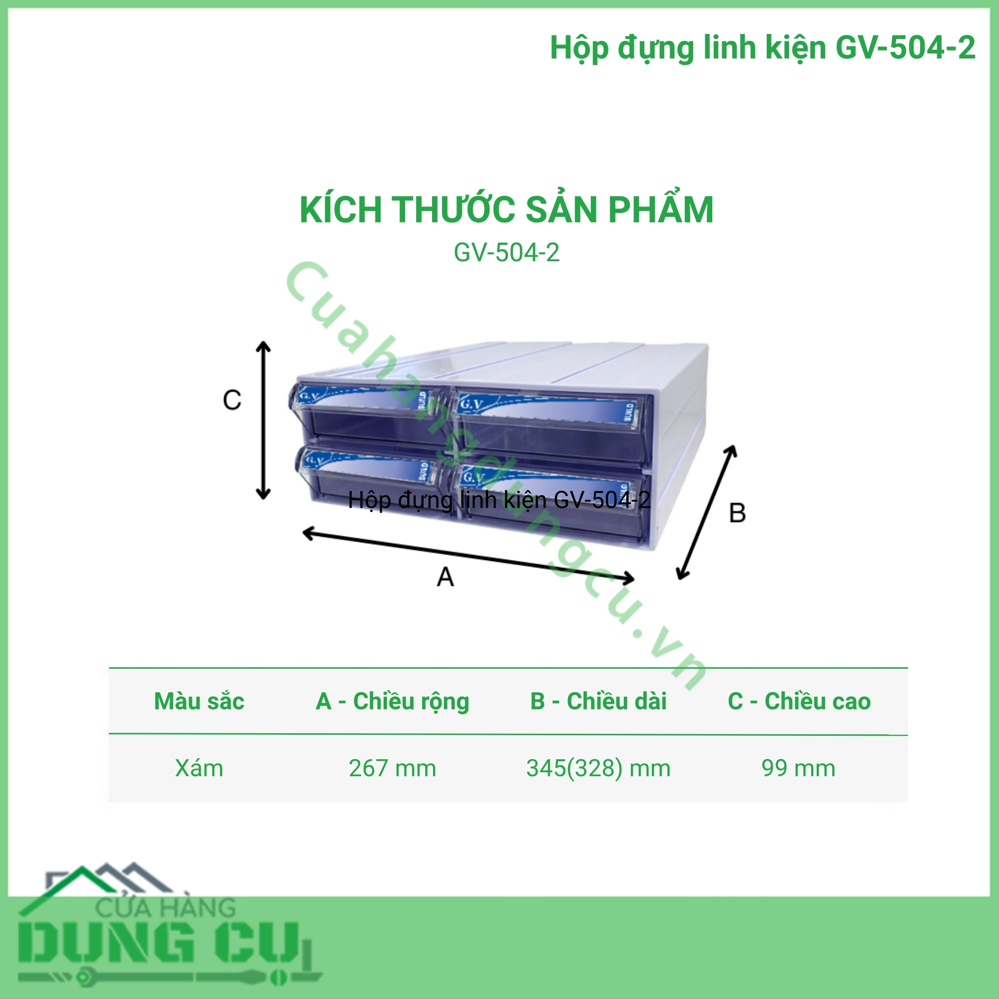 Hộp đựng linh kiện GV-504-2